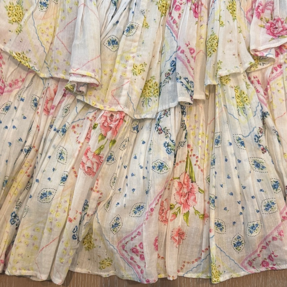 LoveShackFancy Multicolor Floral Ruffle Dress - Picture 8 of 10